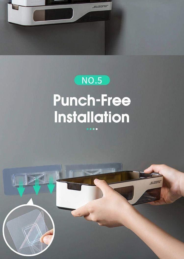 Rack Organizer-Wall Mounted Plastic Shampoo Shower Holder Containers and Supplements for Kitchen Rack